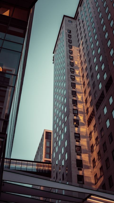 Download wallpaper 2160x3840 buildings, facades, windows, glass, bottom view samsung galaxy s4, s5, note, sony xperia z, z1, z2, z3, htc one, lenovo vibe hd background