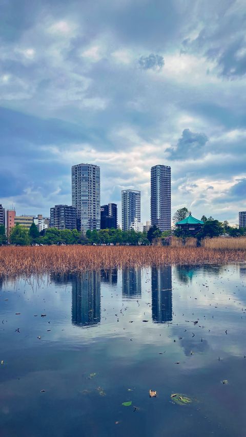 Download wallpaper 2160x3840 buildings, houses, river, reflection samsung galaxy s4, s5, note, sony xperia z, z1, z2, z3, htc one, lenovo vibe hd background