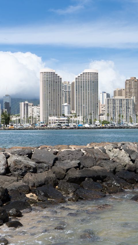 Download wallpaper 2160x3840 buildings, sea, water, stones, city samsung galaxy s4, s5, note, sony xperia z, z1, z2, z3, htc one, lenovo vibe hd background