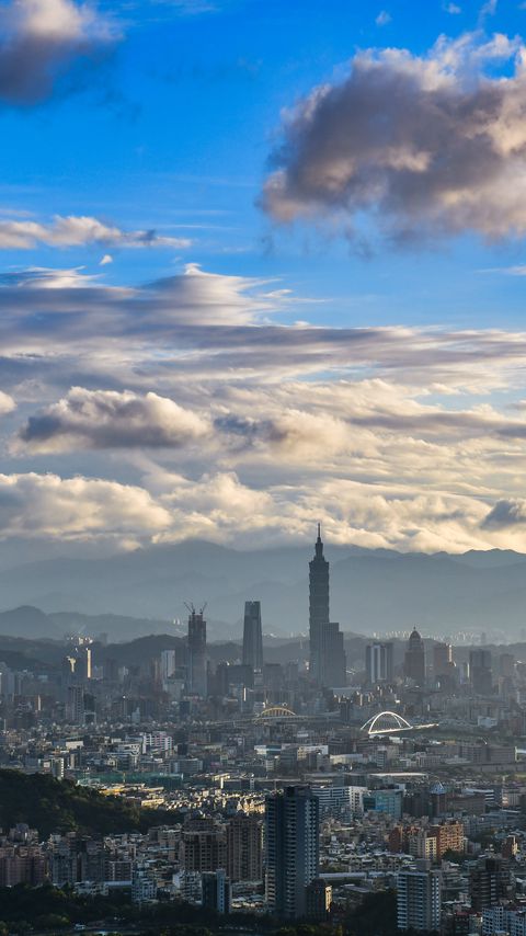 Download wallpaper 2160x3840 buildings, skyscrapers, bridge, clouds, city samsung galaxy s4, s5, note, sony xperia z, z1, z2, z3, htc one, lenovo vibe hd background