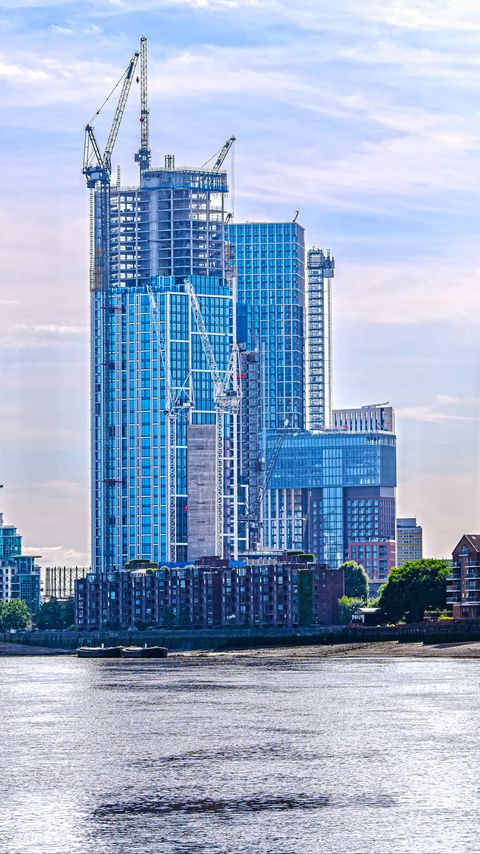 Download wallpaper 2160x3840 buildings, skyscrapers, coast, city samsung galaxy s4, s5, note, sony xperia z, z1, z2, z3, htc one, lenovo vibe hd background