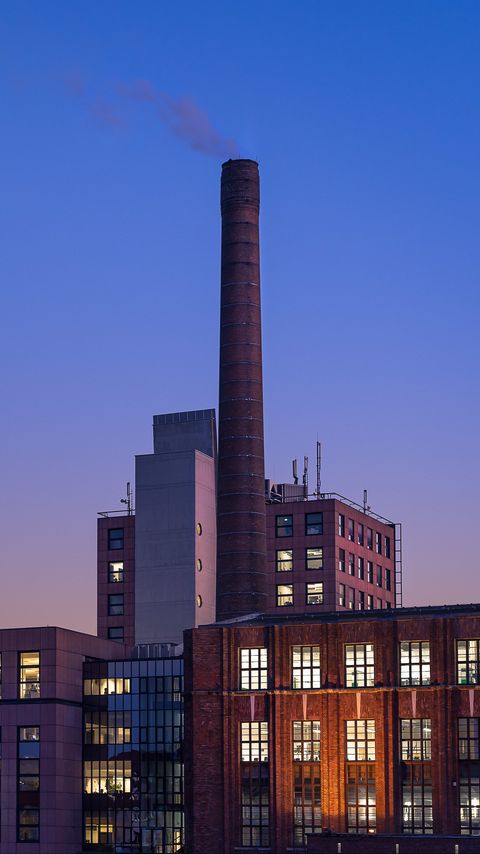 Download wallpaper 2160x3840 buildings, windows, lights, pipe, twilight, city samsung galaxy s4, s5, note, sony xperia z, z1, z2, z3, htc one, lenovo vibe hd background