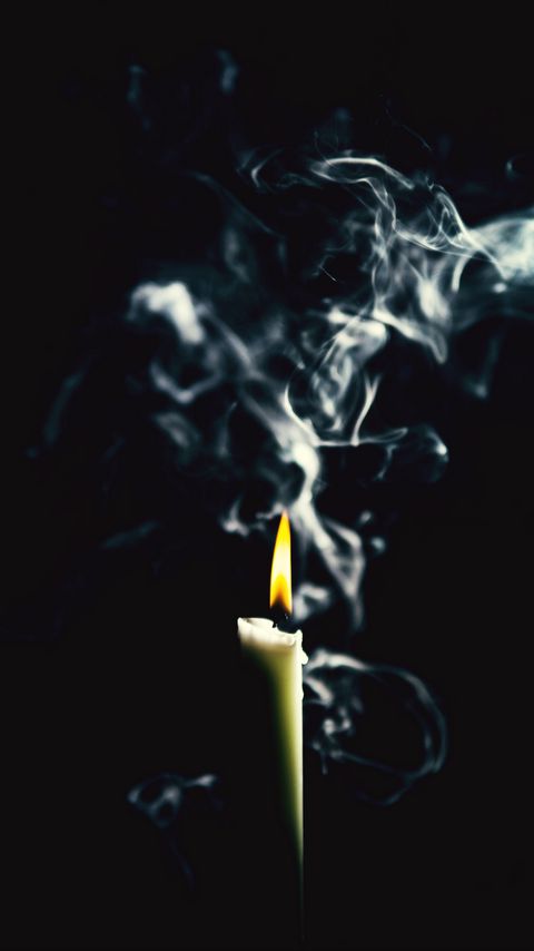 Download wallpaper 2160x3840 candle, flame, smoke, dark samsung galaxy s4, s5, note, sony xperia z, z1, z2, z3, htc one, lenovo vibe hd background