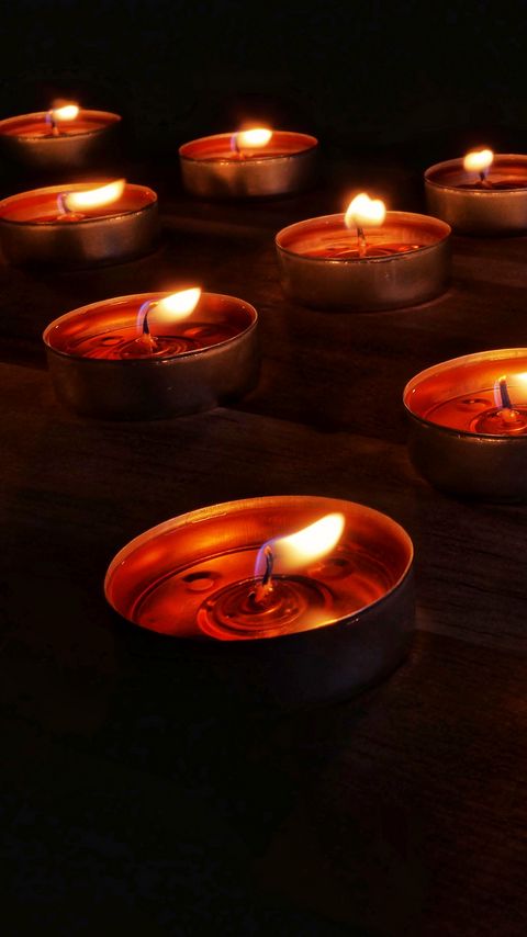 Download wallpaper 2160x3840 candles, flame, fire, dark samsung galaxy s4, s5, note, sony xperia z, z1, z2, z3, htc one, lenovo vibe hd background
