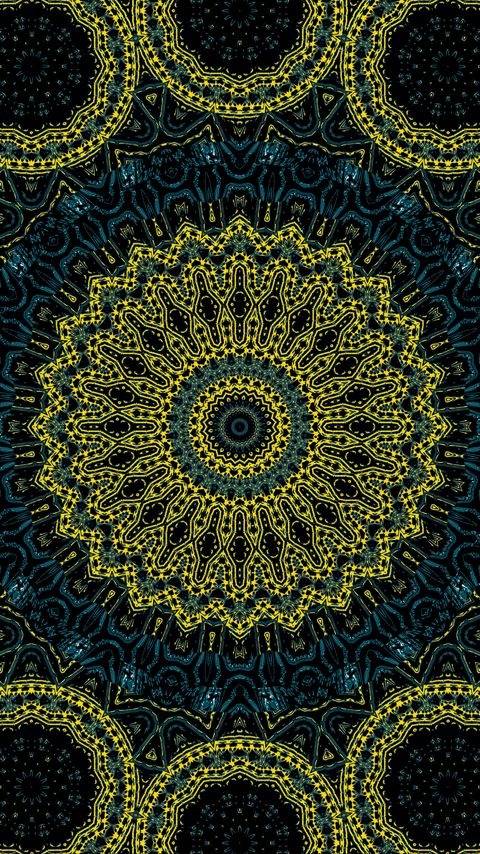 Download wallpaper 2160x3840 circles, pattern, fractal, shapes, abstraction, yellow, blue samsung galaxy s4, s5, note, sony xperia z, z1, z2, z3, htc one, lenovo vibe hd background