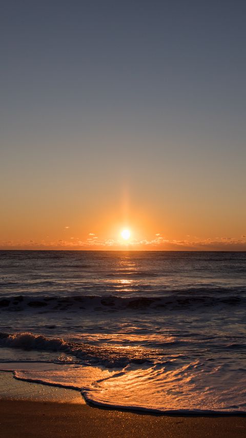 Download wallpaper 2160x3840 coast, sea, sunrise, nature samsung galaxy s4, s5, note, sony xperia z, z1, z2, z3, htc one, lenovo vibe hd background