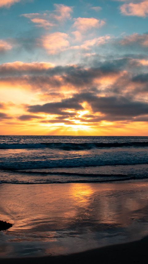 Download wallpaper 2160x3840 coast, sea, sunset, nature samsung galaxy s4, s5, note, sony xperia z, z1, z2, z3, htc one, lenovo vibe hd background