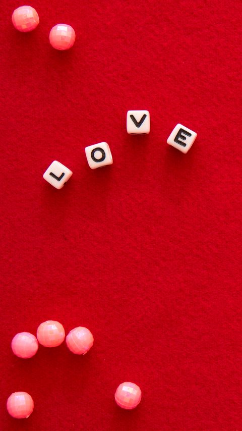 Download wallpaper 2160x3840 cubes, beads, love, word, red samsung galaxy s4, s5, note, sony xperia z, z1, z2, z3, htc one, lenovo vibe hd background