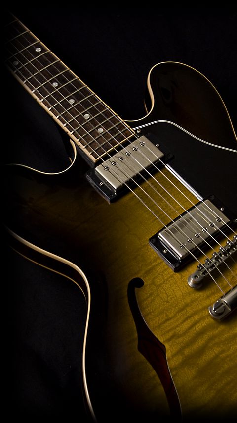 Download wallpaper 2160x3840 electric guitar, guitar, strings, brown, musical instrument, music samsung galaxy s4, s5, note, sony xperia z, z1, z2, z3, htc one, lenovo vibe hd background