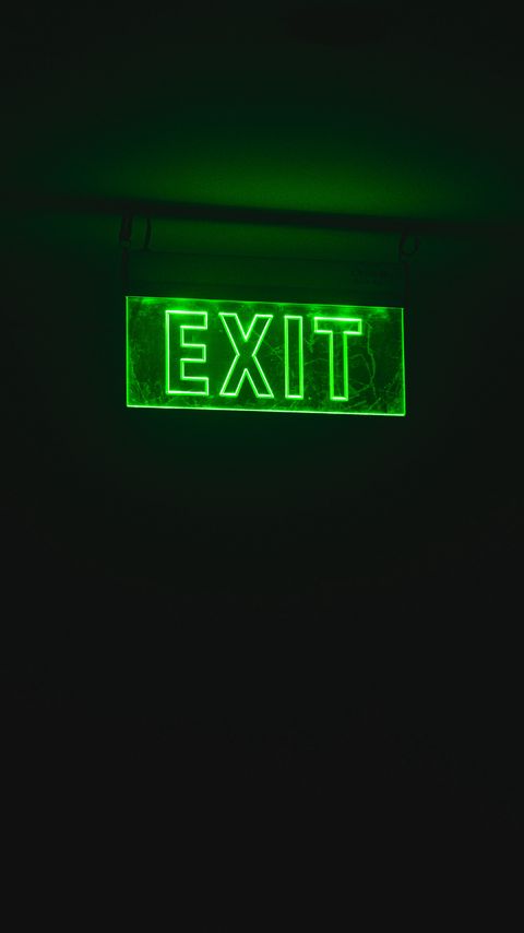 Download wallpaper 2160x3840 exit, neon, word samsung galaxy s4, s5, note, sony xperia z, z1, z2, z3, htc one, lenovo vibe hd background