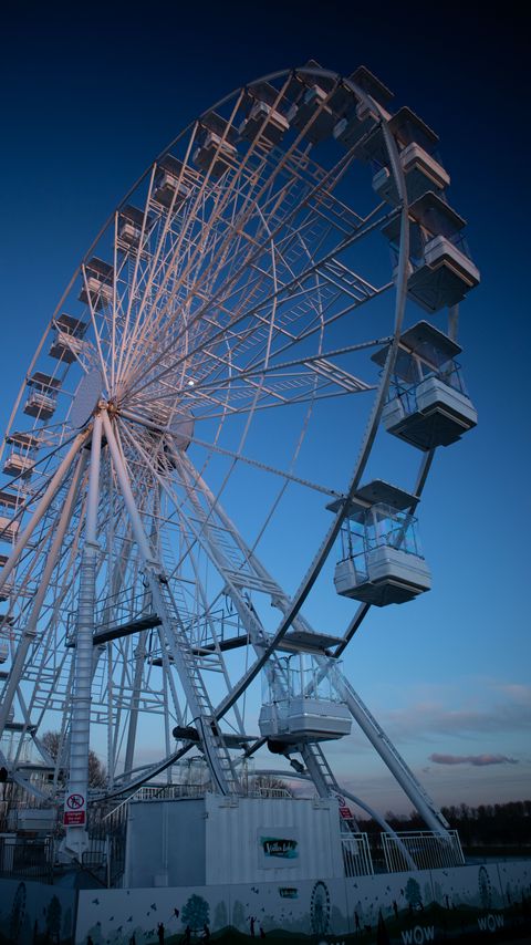 Download wallpaper 2160x3840 ferris wheel, attraction, blue samsung galaxy s4, s5, note, sony xperia z, z1, z2, z3, htc one, lenovo vibe hd background