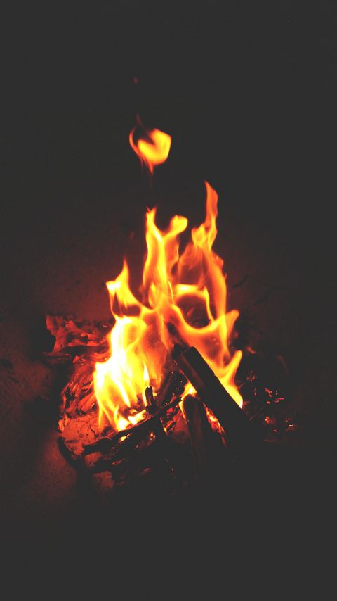 Download wallpaper 2160x3840 fire, bonfire, firewood, dark samsung galaxy s4, s5, note, sony xperia z, z1, z2, z3, htc one, lenovo vibe hd background