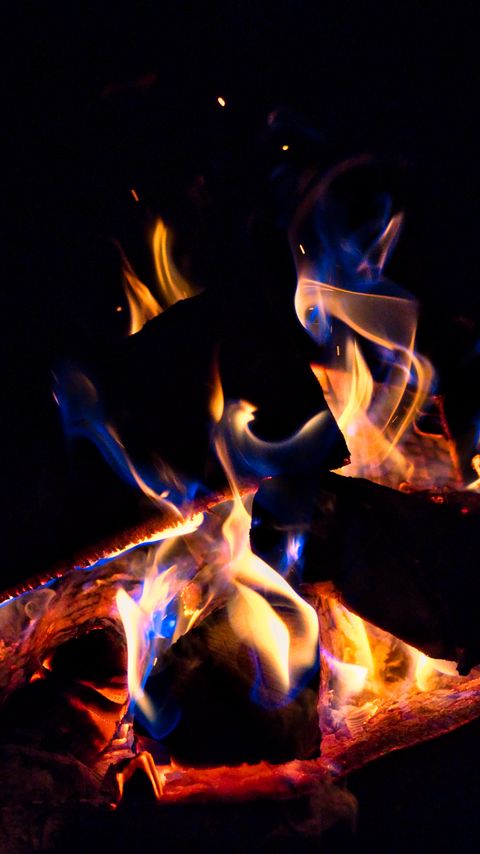 Download wallpaper 2160x3840 fire, flame, firewood, dark samsung galaxy s4, s5, note, sony xperia z, z1, z2, z3, htc one, lenovo vibe hd background