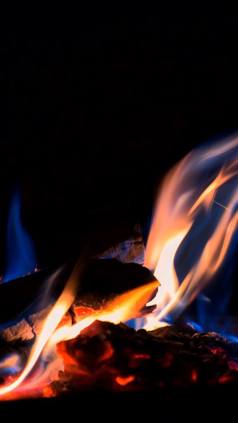 Download wallpaper 2160x3840 flame, bonfire, fire, dark samsung galaxy s4, s5, note, sony xperia z, z1, z2, z3, htc one, lenovo vibe hd background