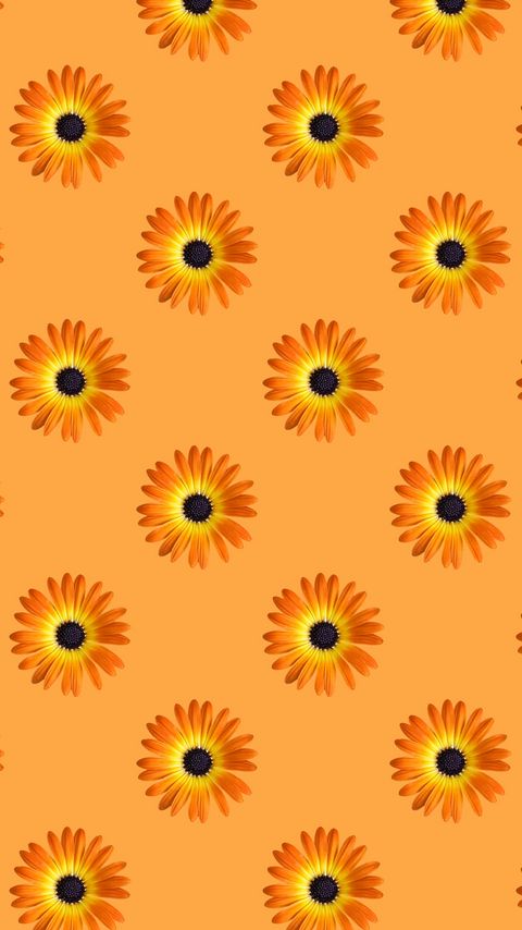 Download wallpaper 2160x3840 flowers, pattern, yellow samsung galaxy s4, s5, note, sony xperia z, z1, z2, z3, htc one, lenovo vibe hd background