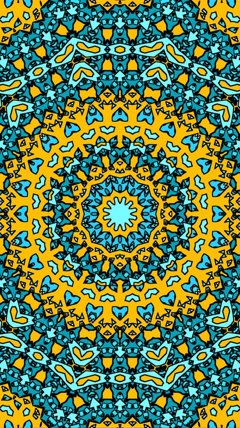 Download wallpaper 2160x3840 fractal, pattern, abstraction, yellow, blue samsung galaxy s4, s5, note, sony xperia z, z1, z2, z3, htc one, lenovo vibe hd background