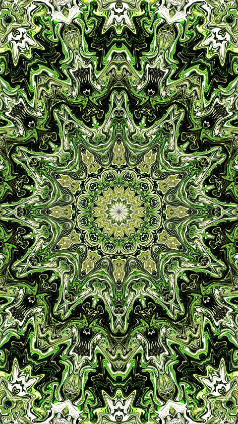 Download wallpaper 2160x3840 fractal, pattern, circles, shapes, abstraction, green samsung galaxy s4, s5, note, sony xperia z, z1, z2, z3, htc one, lenovo vibe hd background