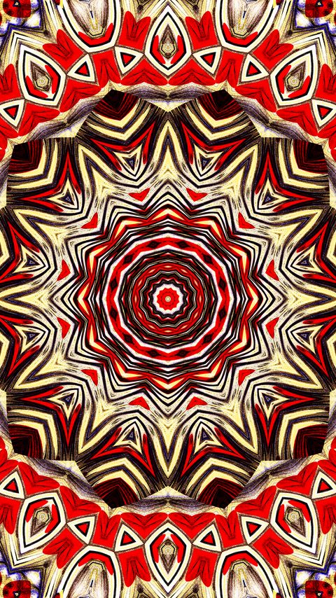 Download wallpaper 2160x3840 fractal, pattern, kaleidoscope, abstraction, red samsung galaxy s4, s5, note, sony xperia z, z1, z2, z3, htc one, lenovo vibe hd background