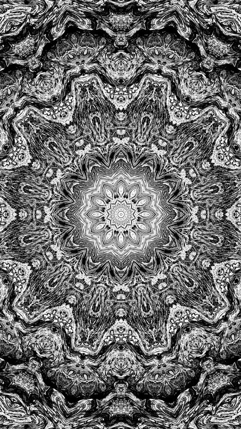 Download wallpaper 2160x3840 fractal, shapes, circles, abstraction, black and white samsung galaxy s4, s5, note, sony xperia z, z1, z2, z3, htc one, lenovo vibe hd background