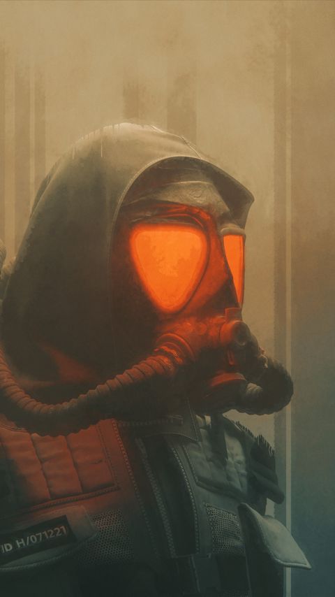 Download wallpaper 2160x3840 gas mask, glow, art samsung galaxy s4, s5, note, sony xperia z, z1, z2, z3, htc one, lenovo vibe hd background