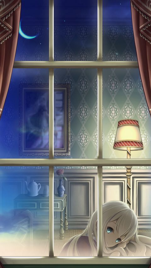 Download wallpaper 2160x3840 girl, glance, alone, window, anime samsung galaxy s4, s5, note, sony xperia z, z1, z2, z3, htc one, lenovo vibe hd background