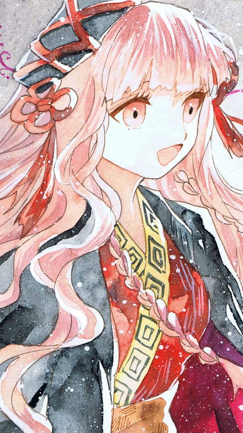 Download wallpaper 2160x3840 girl, glance, emotion, watercolor, snow, anime samsung galaxy s4, s5, note, sony xperia z, z1, z2, z3, htc one, lenovo vibe hd background