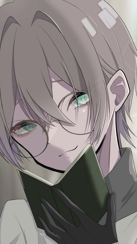 Download wallpaper 2160x3840 girl, glasses, book, reading, anime samsung galaxy s4, s5, note, sony xperia z, z1, z2, z3, htc one, lenovo vibe hd background