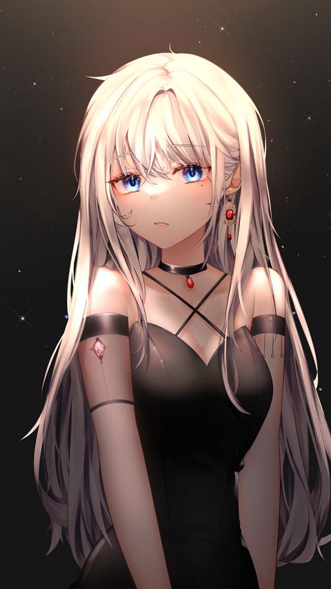 Download wallpaper 2160x3840 girl, jewelry, dress, anime samsung galaxy s4, s5, note, sony xperia z, z1, z2, z3, htc one, lenovo vibe hd background