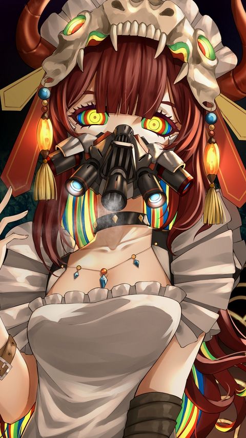 Download wallpaper 2160x3840 girl, mask, anime samsung galaxy s4, s5, note, sony xperia z, z1, z2, z3, htc one, lenovo vibe hd background