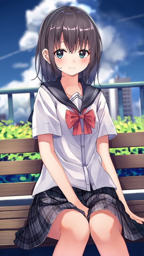 Download wallpaper 2160x3840 girl, schoolgirl, anime, cute samsung galaxy s4, s5, note, sony xperia z, z1, z2, z3, htc one, lenovo vibe hd background