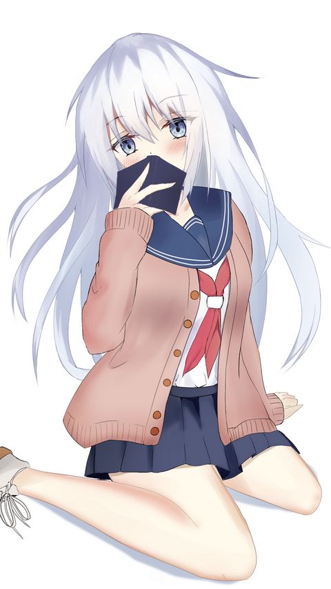 Download wallpaper 2160x3840 girl, schoolgirl, sailor suit, book, anime samsung galaxy s4, s5, note, sony xperia z, z1, z2, z3, htc one, lenovo vibe hd background