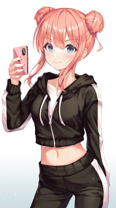 Download wallpaper 2160x3840 girl, smile, blush, phone, anime samsung galaxy s4, s5, note, sony xperia z, z1, z2, z3, htc one, lenovo vibe hd background