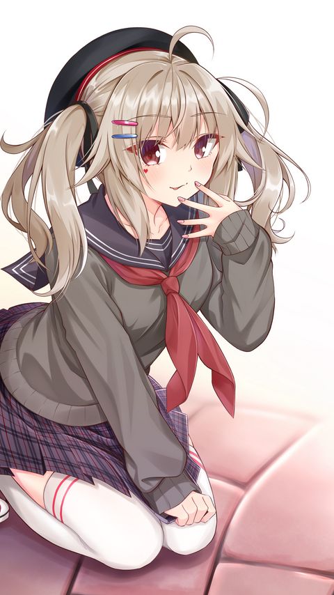 Download wallpaper 2160x3840 girl, smile, gesture, sailor suit, anime samsung galaxy s4, s5, note, sony xperia z, z1, z2, z3, htc one, lenovo vibe hd background