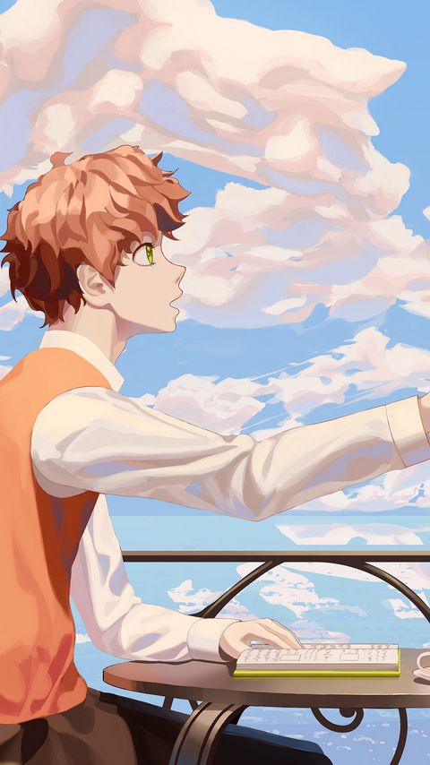 Download wallpaper 2160x3840 guy, book, anime samsung galaxy s4, s5, note, sony xperia z, z1, z2, z3, htc one, lenovo vibe hd background