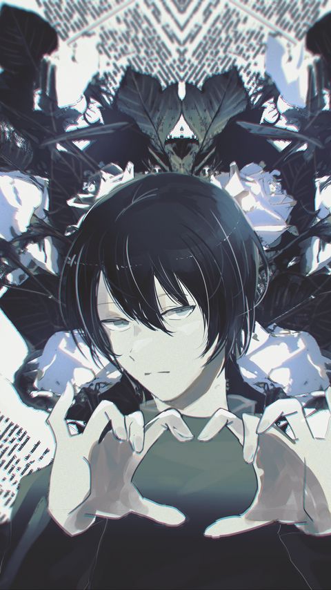 Download wallpaper 2160x3840 guy, gesture, heart, anime samsung galaxy s4, s5, note, sony xperia z, z1, z2, z3, htc one, lenovo vibe hd background