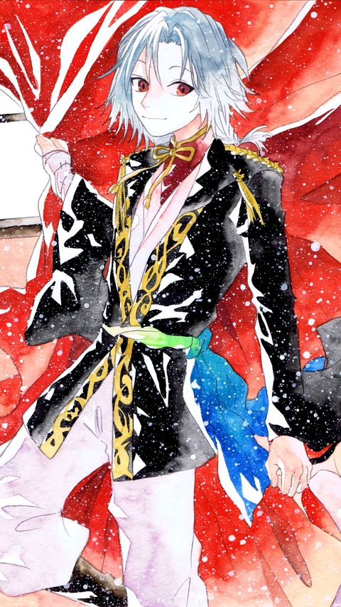 Download wallpaper 2160x3840 guy, smile, snow, watercolor, anime samsung galaxy s4, s5, note, sony xperia z, z1, z2, z3, htc one, lenovo vibe hd background