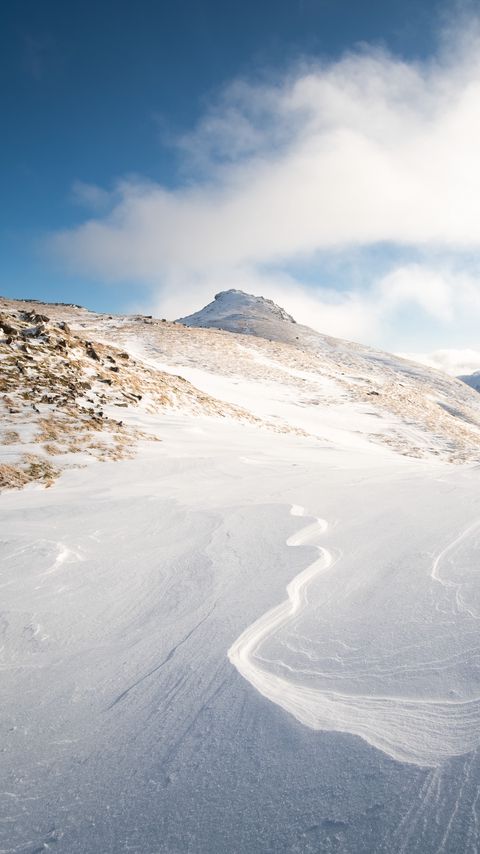 Download wallpaper 2160x3840 hill, slope, snow, nature samsung galaxy s4, s5, note, sony xperia z, z1, z2, z3, htc one, lenovo vibe hd background