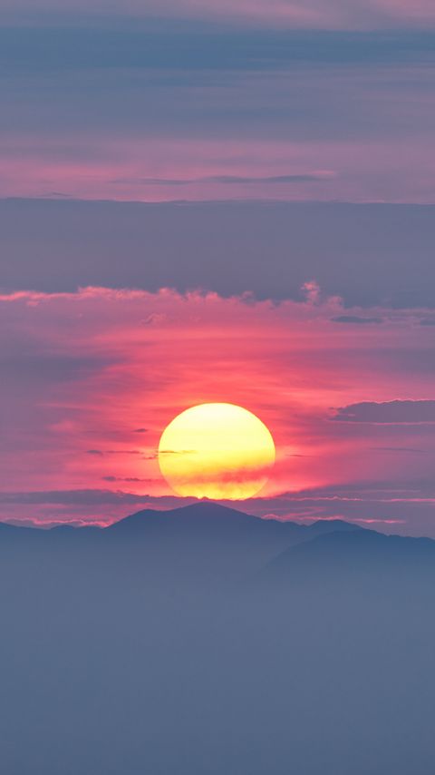 Download wallpaper 2160x3840 hills, sun, sunset samsung galaxy s4, s5, note, sony xperia z, z1, z2, z3, htc one, lenovo vibe hd background