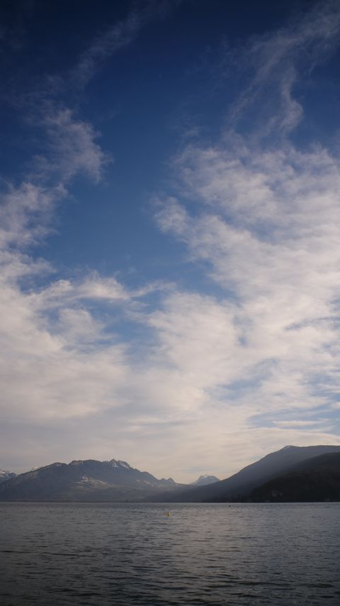 Download wallpaper 2160x3840 lake, mountains, clouds samsung galaxy s4, s5, note, sony xperia z, z1, z2, z3, htc one, lenovo vibe hd background