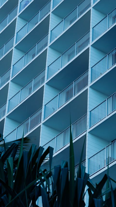 Download wallpaper 2160x3840 leaves, plants, building, balconies samsung galaxy s4, s5, note, sony xperia z, z1, z2, z3, htc one, lenovo vibe hd background