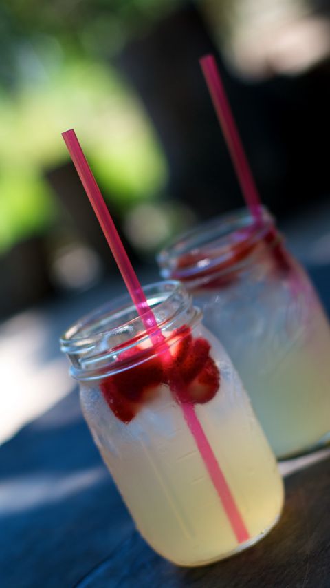 Download wallpaper 2160x3840 lemonade, strawberry, drink, jar, food samsung galaxy s4, s5, note, sony xperia z, z1, z2, z3, htc one, lenovo vibe hd background