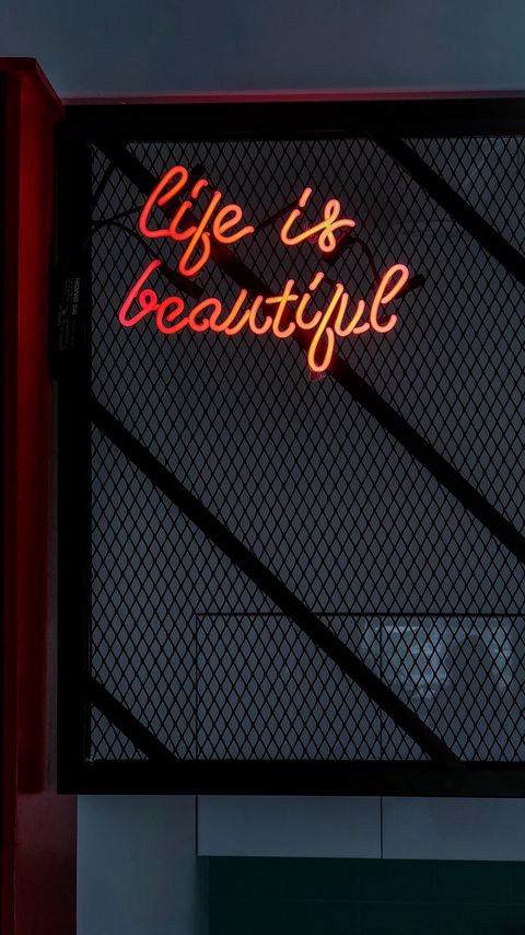 Download wallpaper 2160x3840 life, beautiful, neon, words, light, mesh, dark samsung galaxy s4, s5, note, sony xperia z, z1, z2, z3, htc one, lenovo vibe hd background