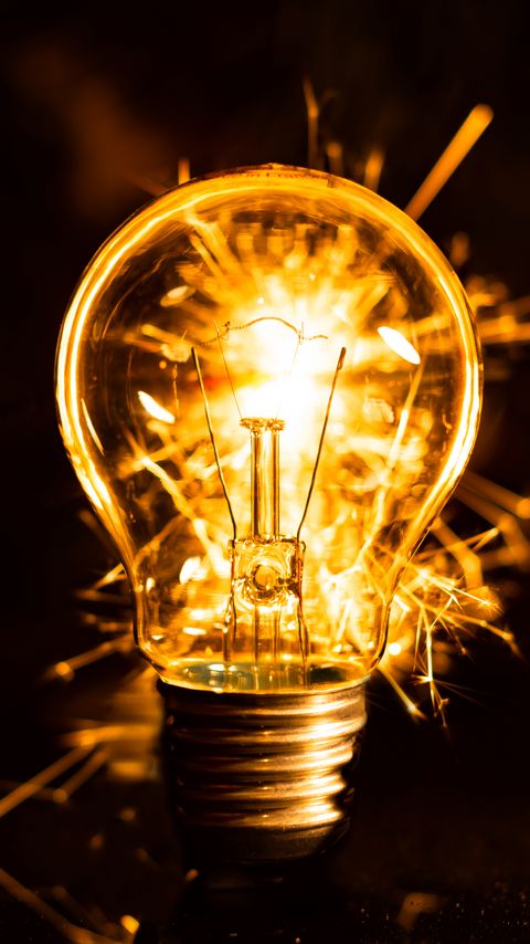 Download wallpaper 2160x3840 light bulb, light, sparks samsung galaxy s4, s5, note, sony xperia z, z1, z2, z3, htc one, lenovo vibe hd background