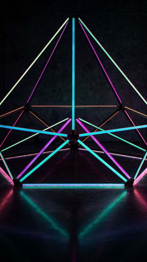 Download wallpaper 2160x3840 lines, shape, neon, abstraction samsung galaxy s4, s5, note, sony xperia z, z1, z2, z3, htc one, lenovo vibe hd background