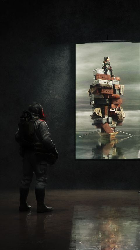 Download wallpaper 2160x3840 man, gas mask, picture, art samsung galaxy s4, s5, note, sony xperia z, z1, z2, z3, htc one, lenovo vibe hd background