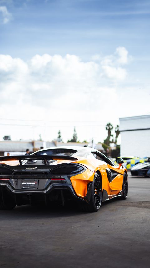 Download wallpaper 2160x3840 mclaren 600lt, mclaren, car, yellow, back view samsung galaxy s4, s5, note, sony xperia z, z1, z2, z3, htc one, lenovo vibe hd background