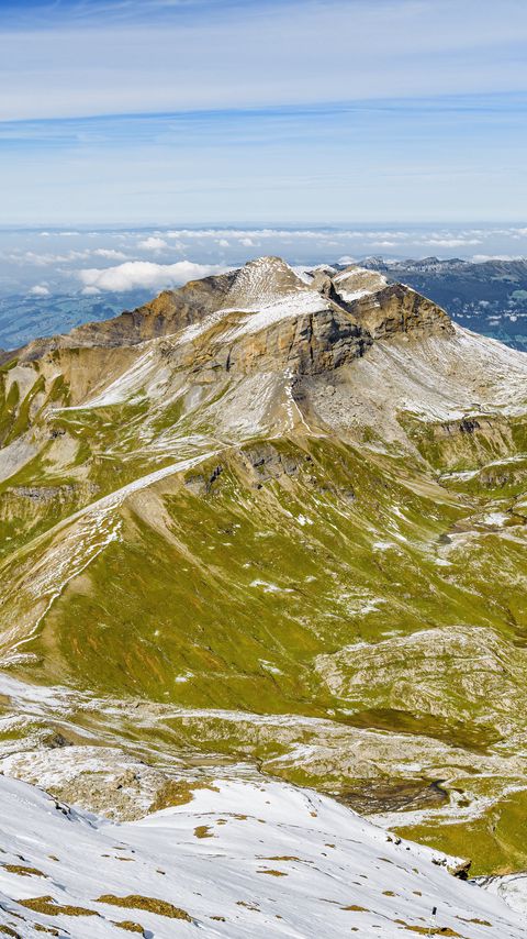 Download wallpaper 2160x3840 mountains, slopes, snow, clouds, nature samsung galaxy s4, s5, note, sony xperia z, z1, z2, z3, htc one, lenovo vibe hd background