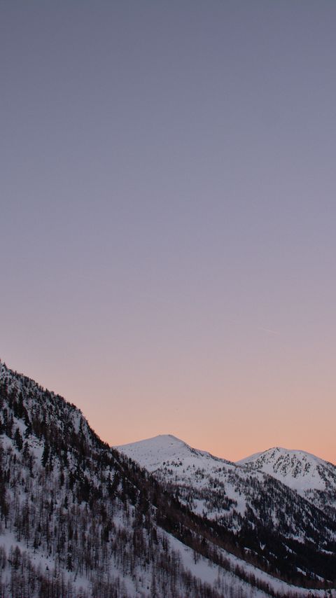 Download wallpaper 2160x3840 mountains, snow, slope, trees samsung galaxy s4, s5, note, sony xperia z, z1, z2, z3, htc one, lenovo vibe hd background
