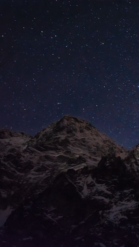 Download wallpaper 2160x3840 mountains, snow, stars, night, dark samsung galaxy s4, s5, note, sony xperia z, z1, z2, z3, htc one, lenovo vibe hd background