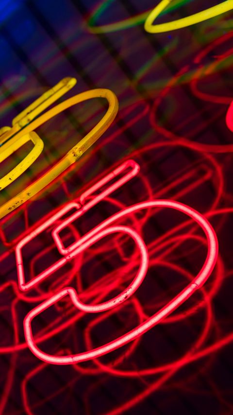 Download wallpaper 2160x3840 numbers, neon, glow samsung galaxy s4, s5, note, sony xperia z, z1, z2, z3, htc one, lenovo vibe hd background